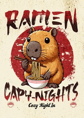 Capybara Eating Ramen