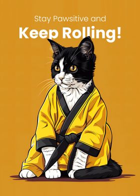 Young Cat in Jiujitsu Suit