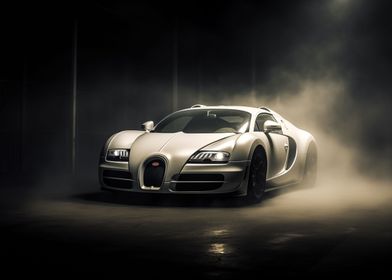 Bugatti Veyron in the fog