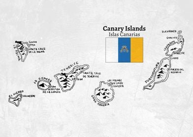 Handdrawn Canary Islands