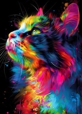 Bright Cat Pop Art