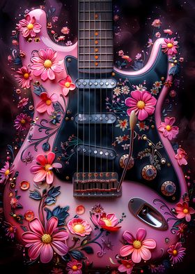 Floral Guitar Art