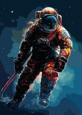 Ice Hockey Space Astronaut