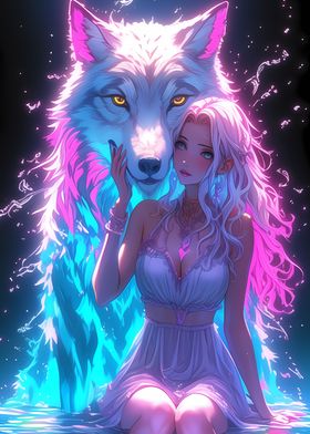 Guardian with Neon Wolf