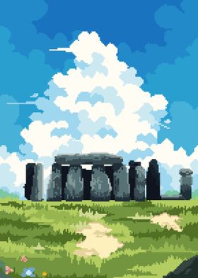 Stone Henge Pixel Art