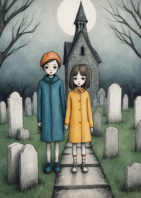 Children at a Graveyard