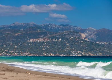 Sea landscape with waves