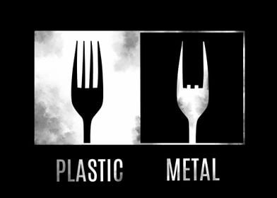 Metal and Plastic Fork