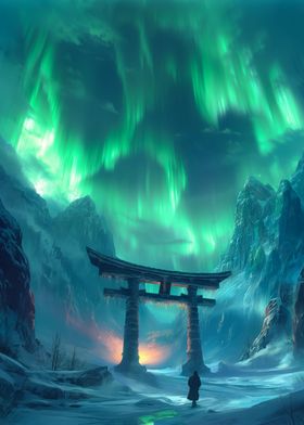 Torii Gate Aurora Borealis