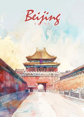 Beijing City Watercolor