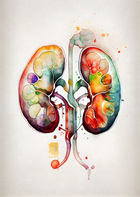 Watercolor Kidney