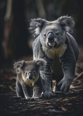 Mother And Baby Koala