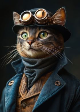 Steampunk Cat Portrait