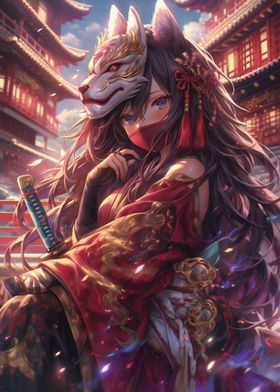 Cute Fantasy Samurai Girl