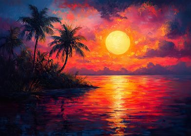 Sunset Tropical Island