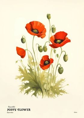 Vintage Poppy Flower