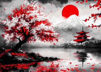 Serene Japanese painting 