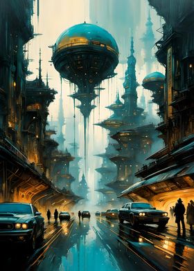 Steampunk Futuristic City