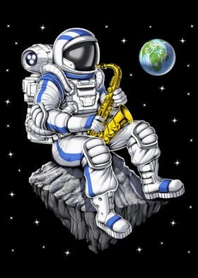 Astronaut Saxophone Player