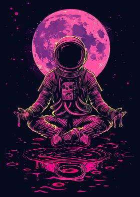 Trippy Meditate Astronaut