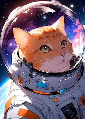 Orange Cat in Space Suit