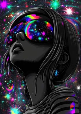 Psychedelic Galaxy Girl