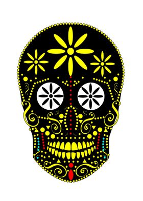 Sugar skull with flowers 