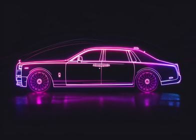 Neon Line Car