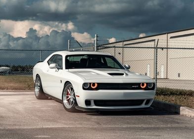 White dodge challenger