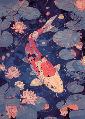 Koi Fish Pink Retro