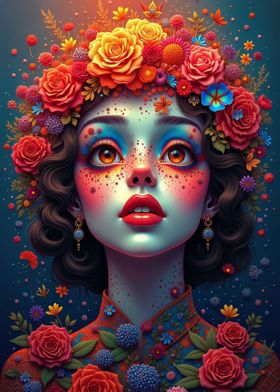 Flower Woman Portrait