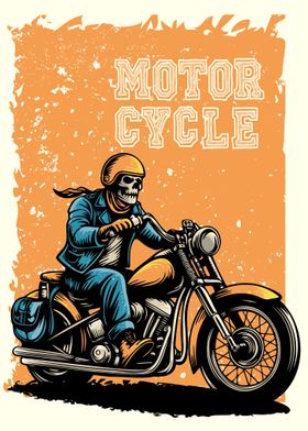 classic motorcycle skull