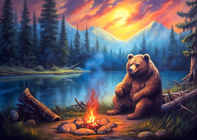 Grizzly Bear Campfire