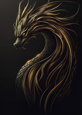 Golden line dragon