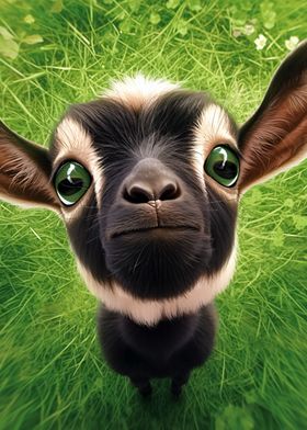 Goat with big eyes