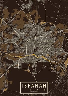 Isfahan City Map Iran Past