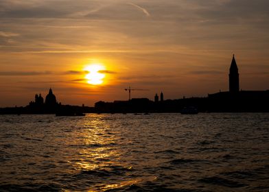 Venice Skyline At Sunset