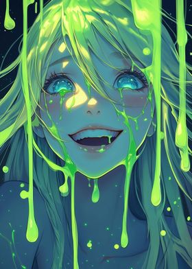 Green Slime girl Ahegao 