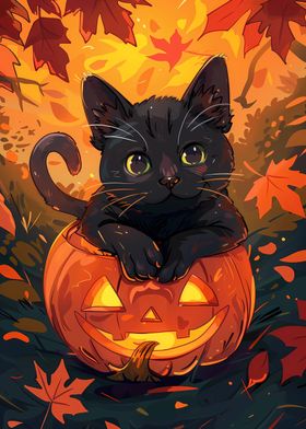 Halloween Cat Pumpkin 