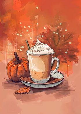 Pumpkin Coffee Autumn Love