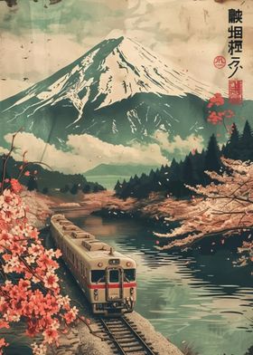 japan train in mount fuji