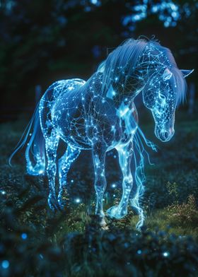 Glowing Horse In Nature