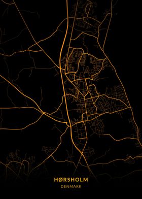 Horsholm City Map Gold