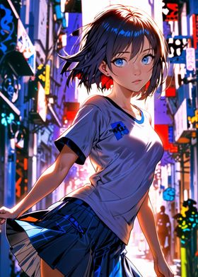 Anime Girl Urban Twilight