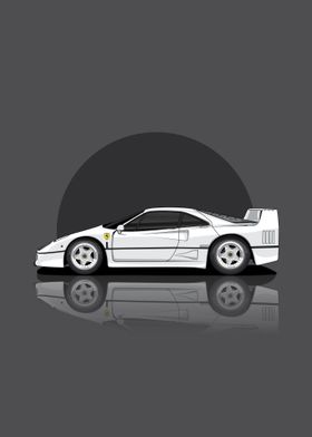 1989 ferrari f40 White