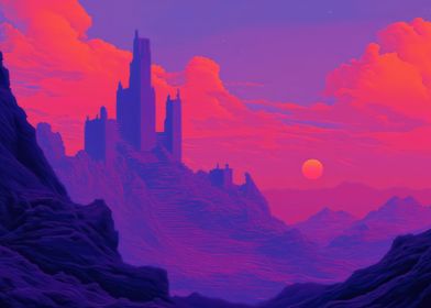 Dune Desert Castle Sunset 