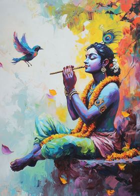 Lord Krishna Playing Flute