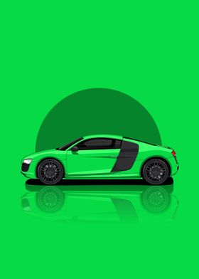 Audi R8 Coup V10 green