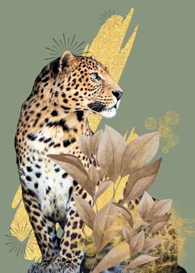 Leopard with golden accent