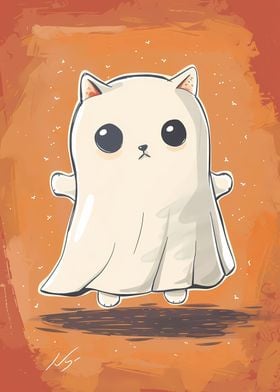 Spooky Halloween Cat Ghost